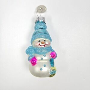 NICE Radko Celebrations Snowman Glitter Sparkle Miniature Mini Ornament 2013 S2